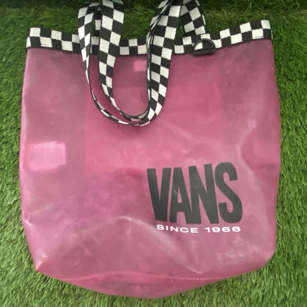 Vans High Key‎ Pink Retro Plastic Tote Checkered Handle**
